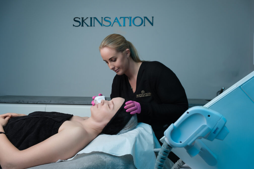 Martina perform Endymed Radio Frequency with Blue Lighting Landscape